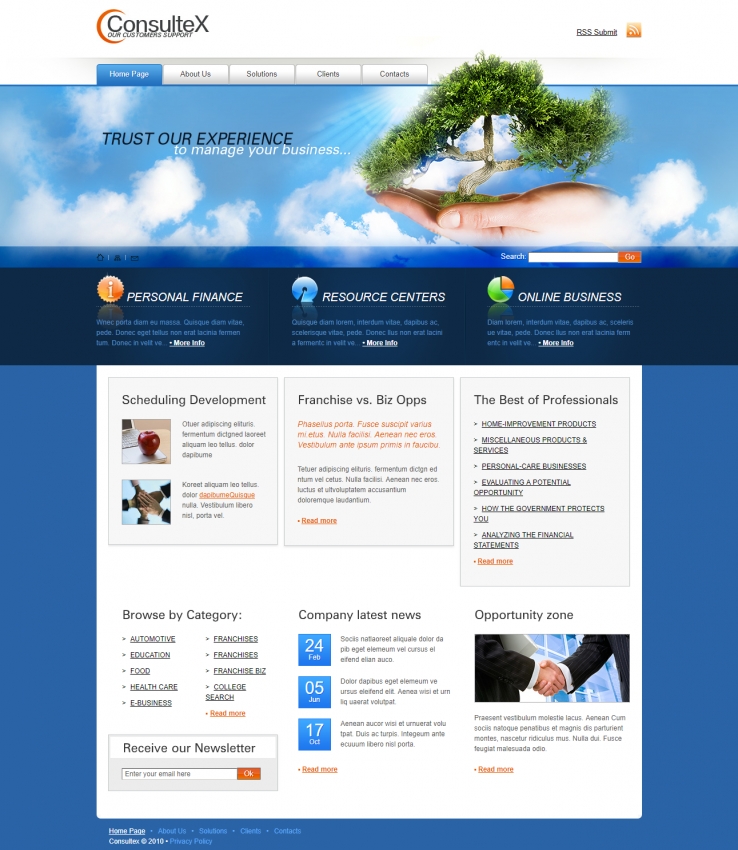 精致简洁效果的企业公益项目网站模板下载