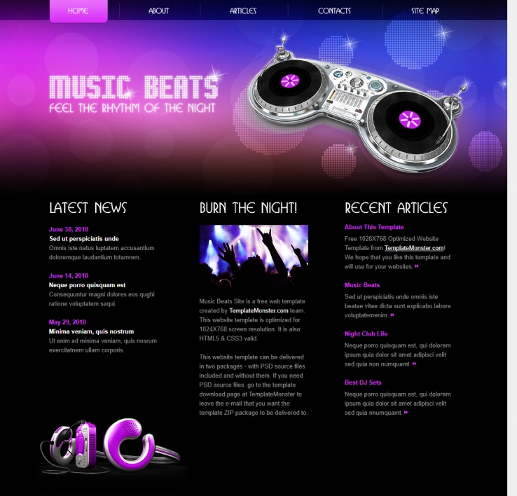精致简洁效果的夜店音乐企业整站模板下载