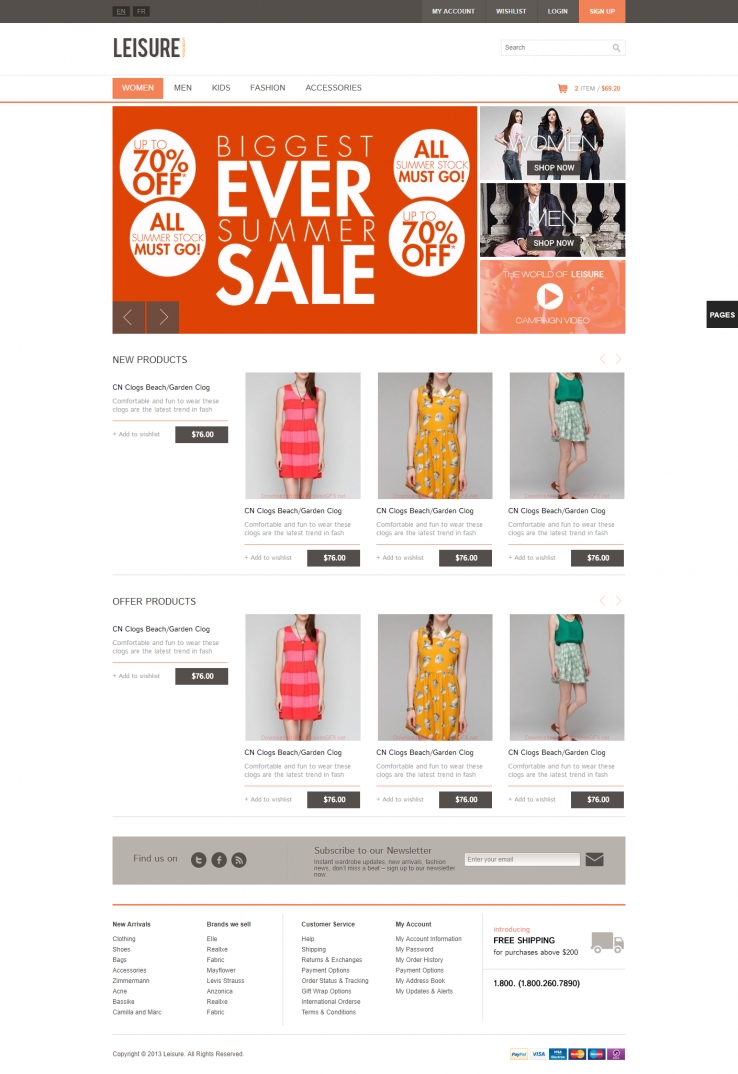 精致简洁风的女性服饰裙子商城网站模板下载