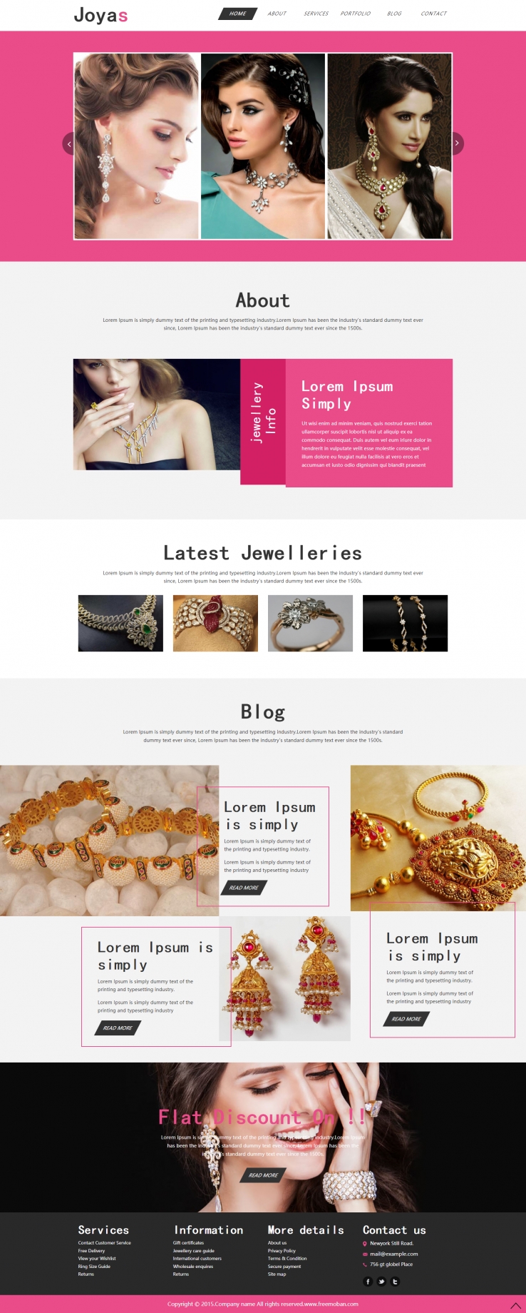 白色简洁风格的钻石珠宝首饰企业网站模板