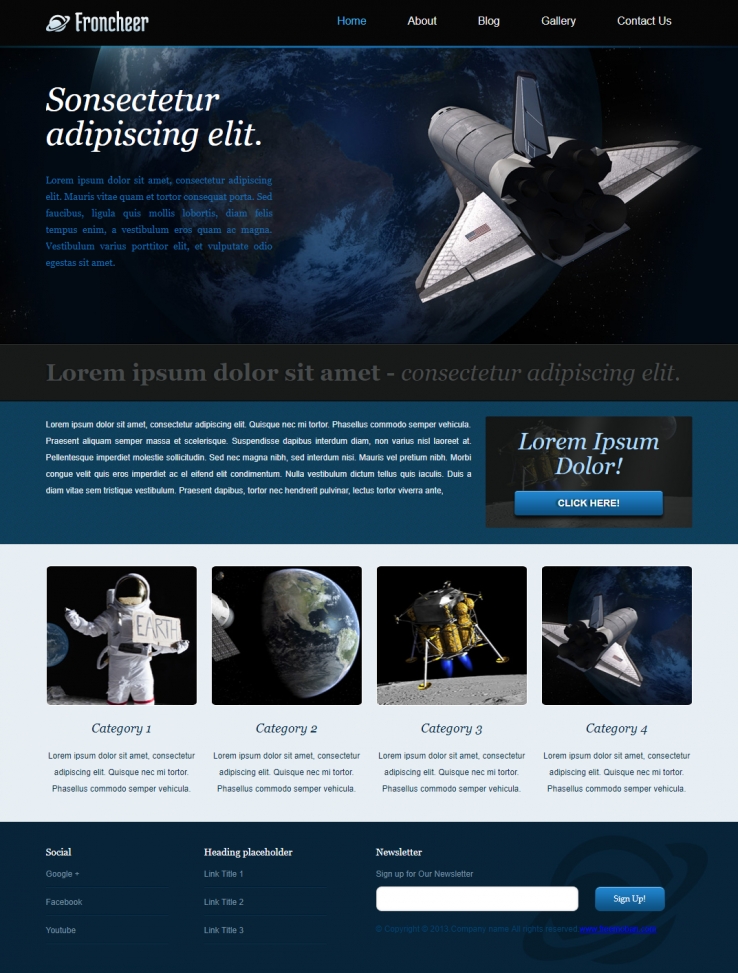 精致简洁效果的太空探索企业整站模板下载