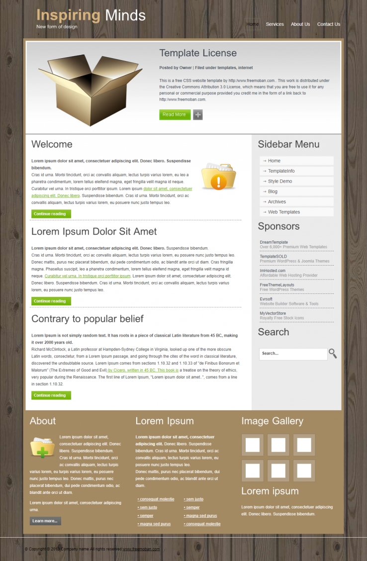 棕色木质背景效果的企业整站网站模板下载