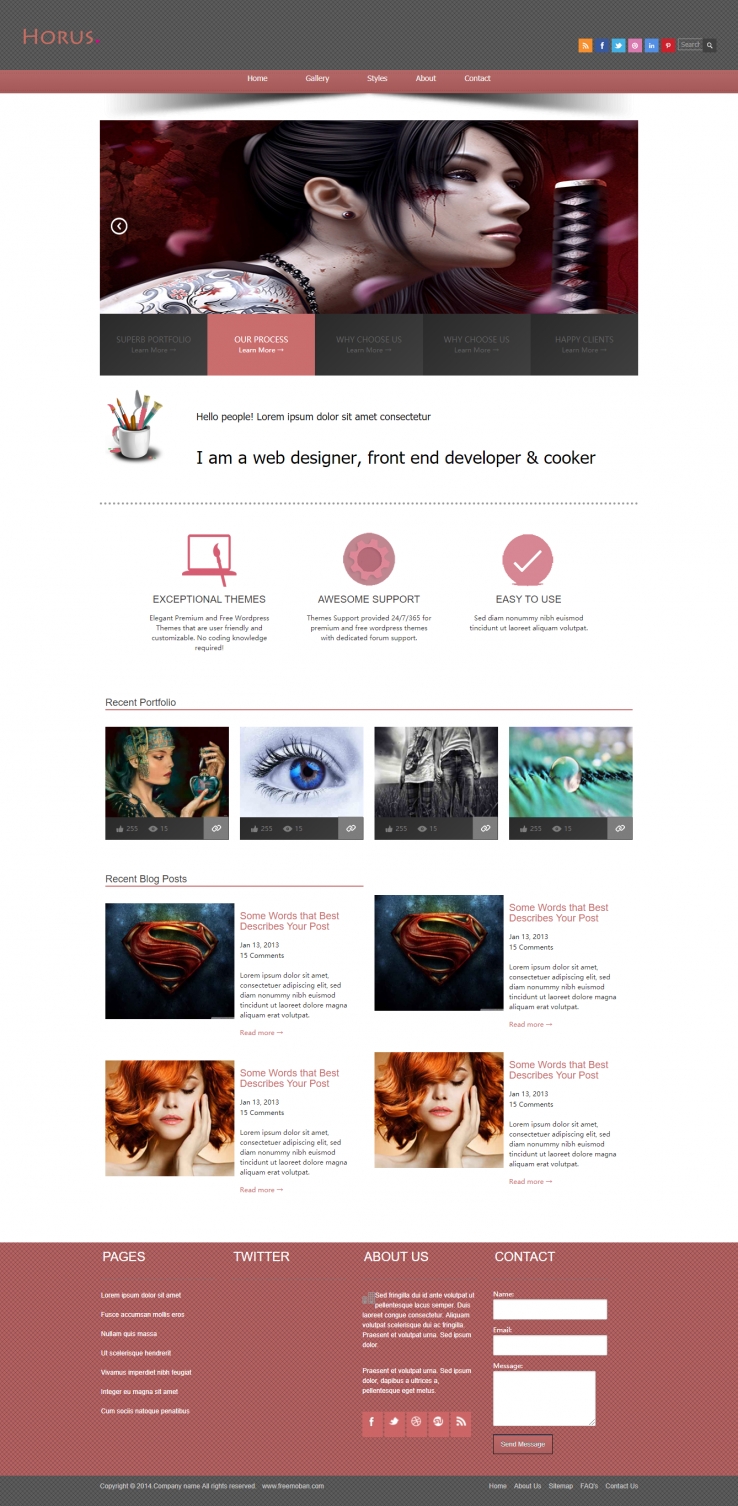 精致简洁效果的钢铁侠电影人物整站网站模板下载