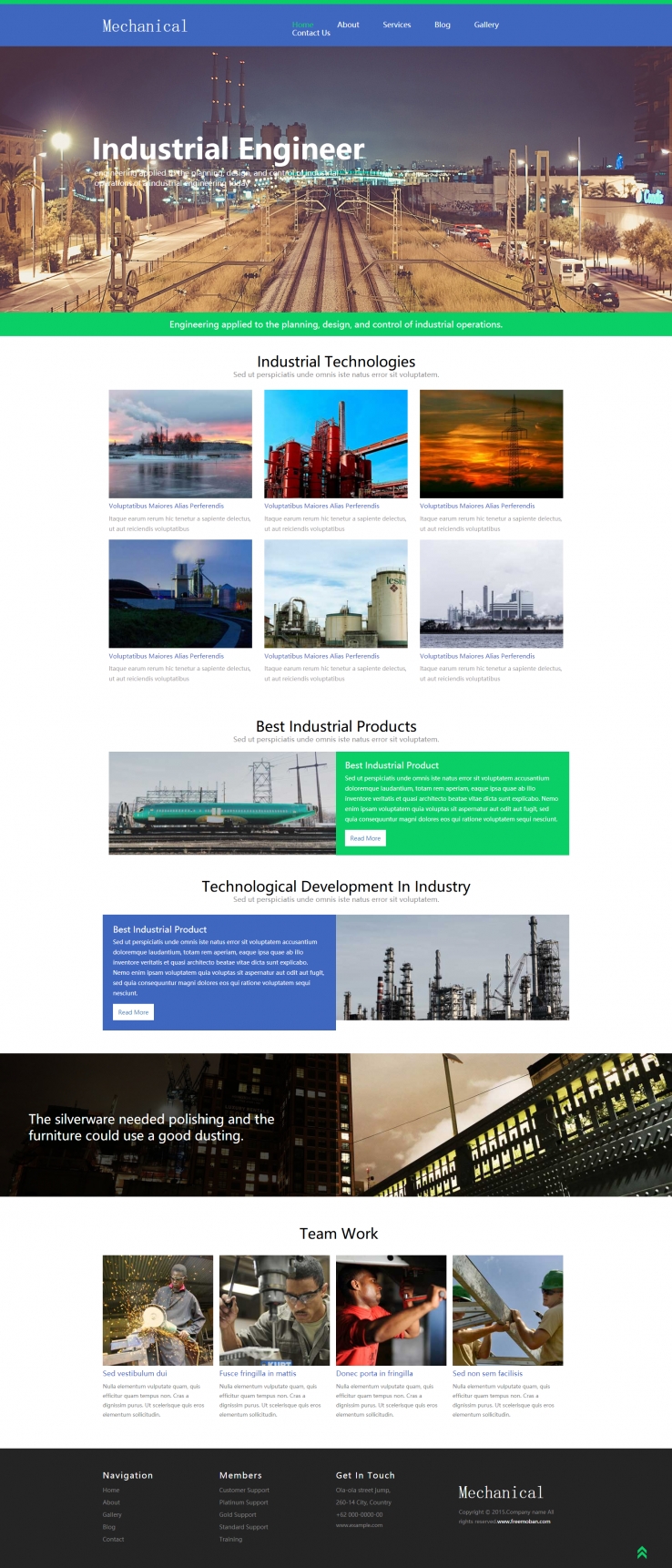 绿色大气风格的大型化工工厂网站模板下载
