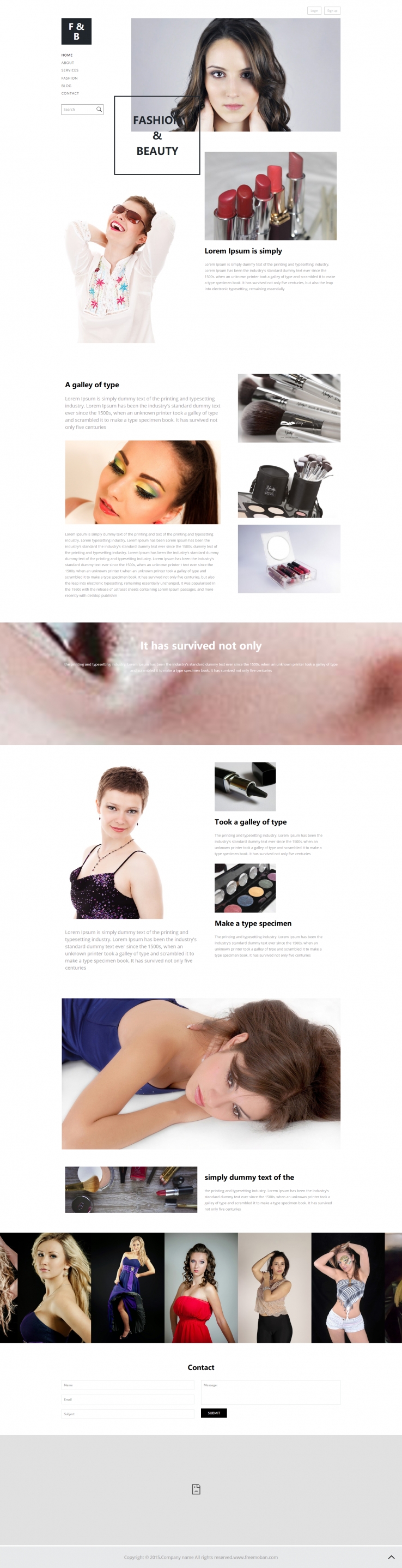 黑色个性风格的模特时装周网站模板下载
