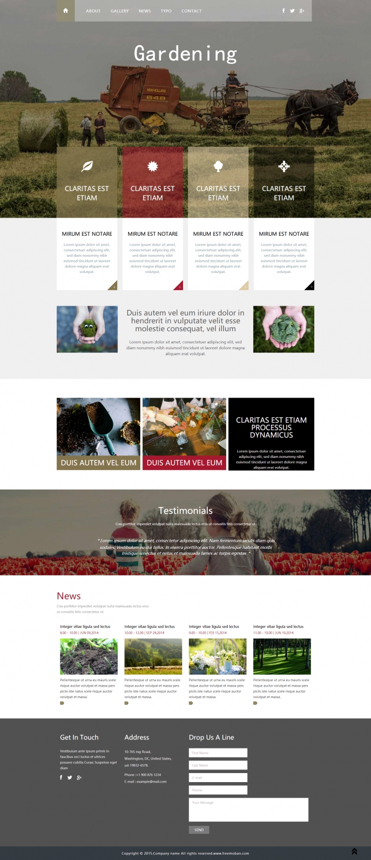 淡绿色大气风格的欧洲玫瑰农场网站模板下载
