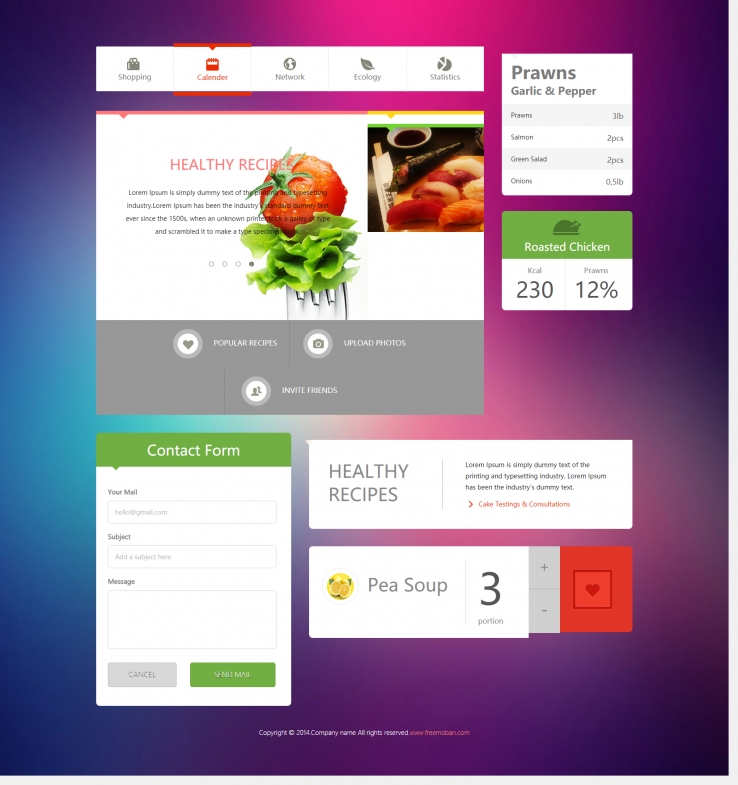 精致简洁的有机蔬菜绿色食品网站模板下载