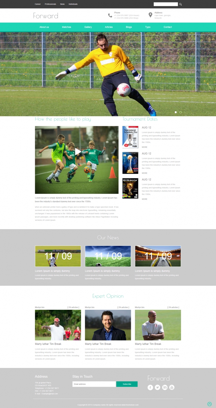 绿色宽屏风格的足球世界杯网站模板下载