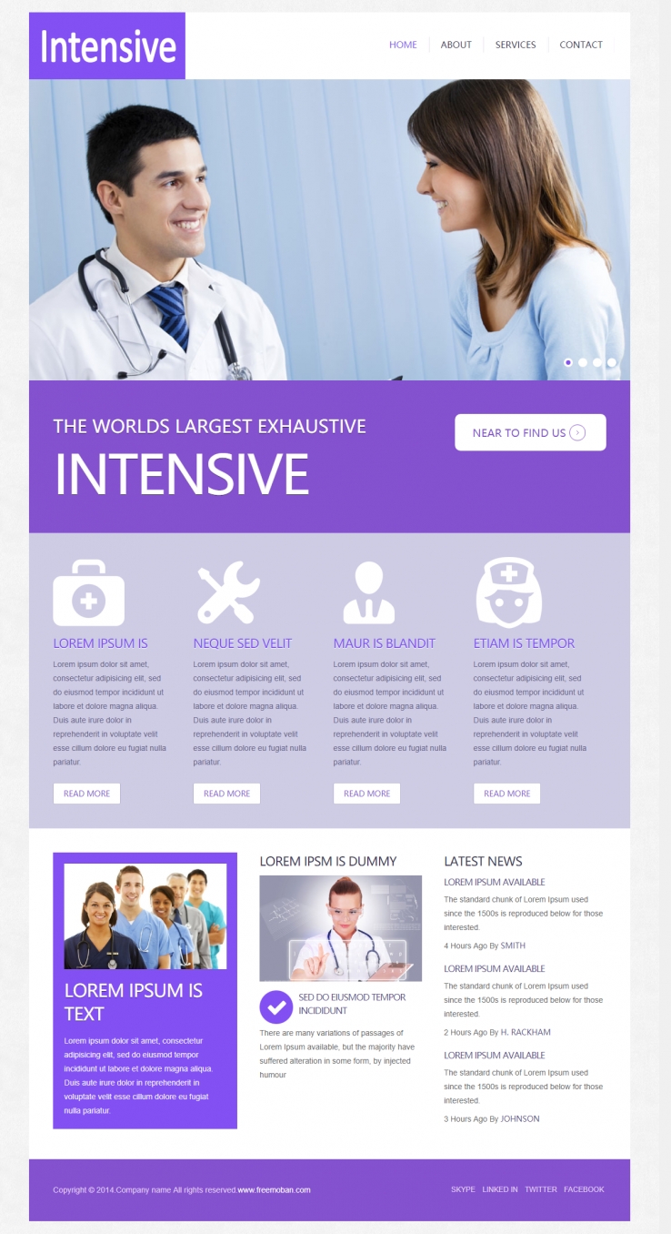 精致简洁效果的欧美医疗医院整站网站模板下载