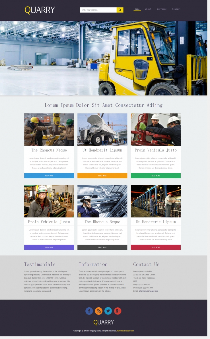 精致大气效果的卡车机械建筑工厂整站网站模板下载