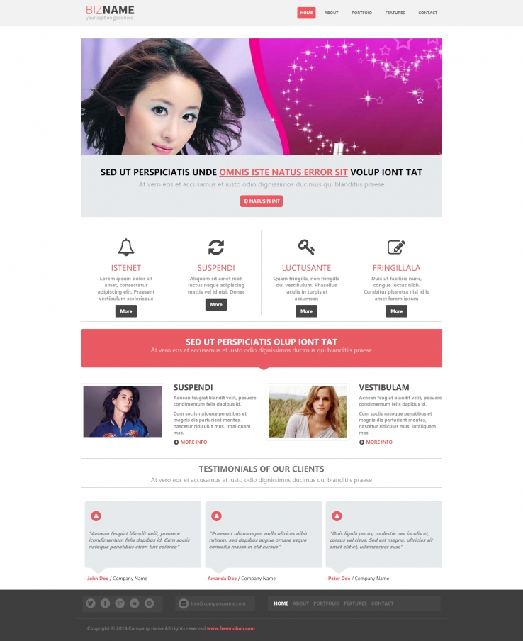 精致漂亮效果的女性化妆唇彩网站模板下载