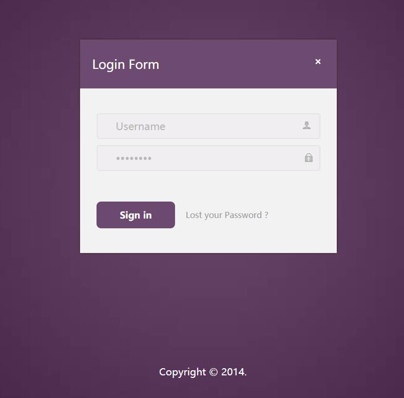 紫色简洁效果的登录后台网站模板下载