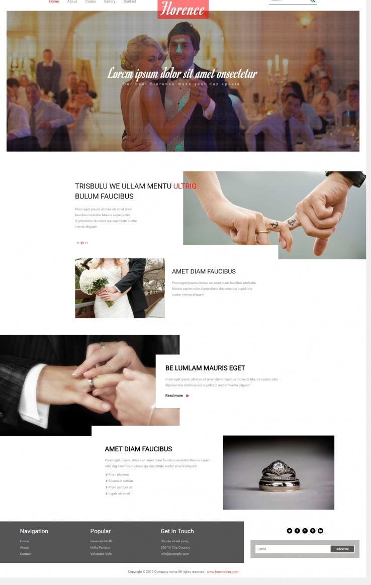 白色扁平风格的爱情表白整站网站模板