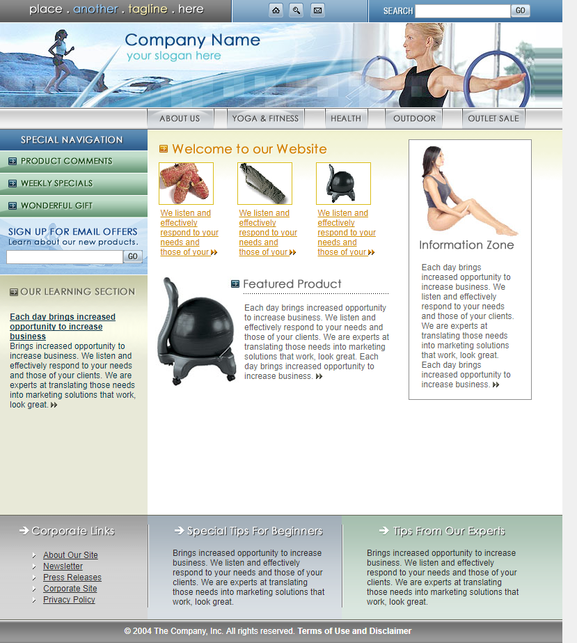 简洁清新实用的欧美体操运动企业网站模板下载