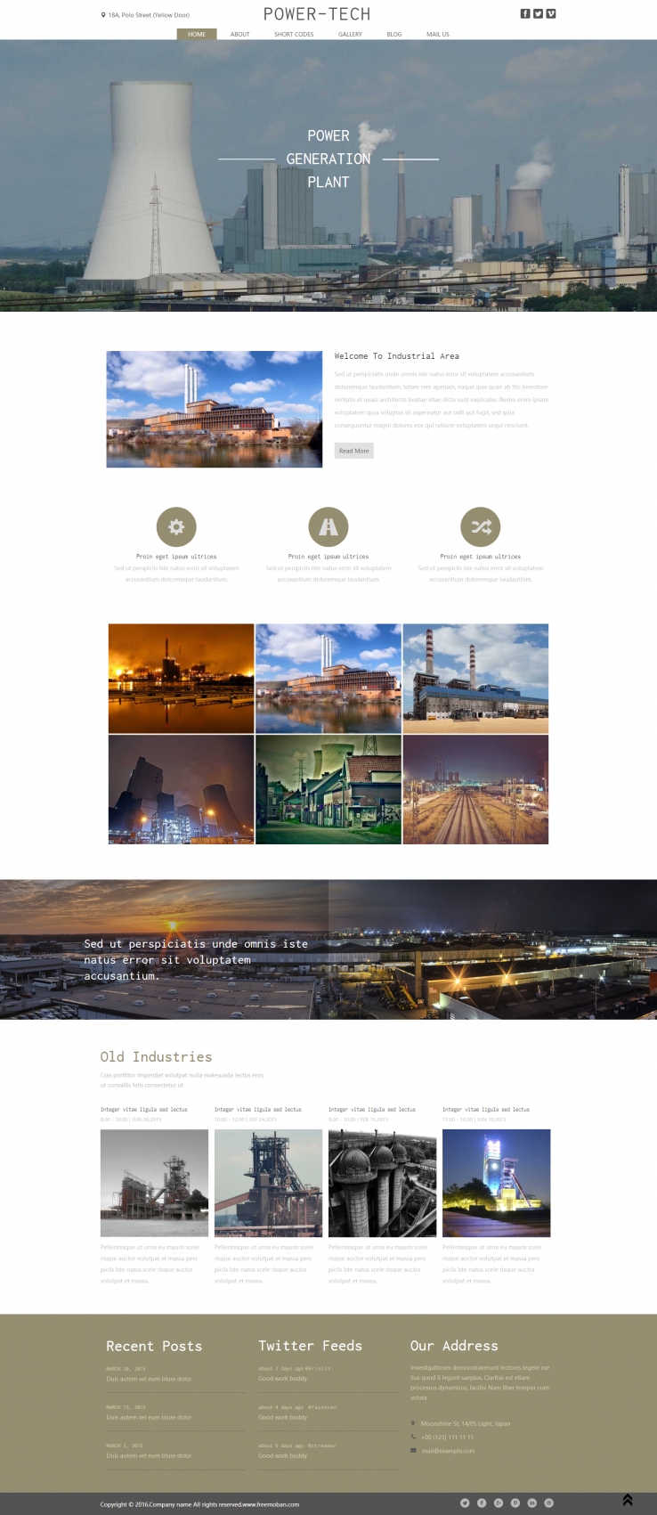 棕色简洁风格的化工工厂网站模板下载