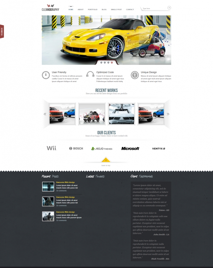 白色简洁风格的汽车组装配件整站网站模板