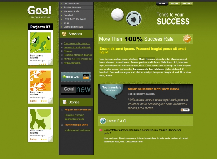 精致绿色风格的高尔夫俱乐部主题网站模板下载