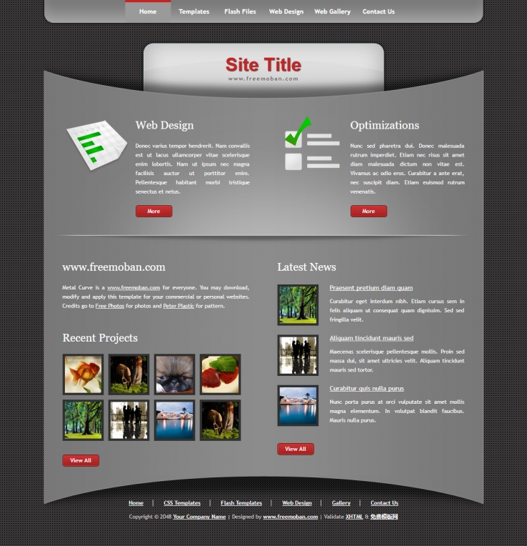 简洁灰色效果的网站设计企业网站模板下载