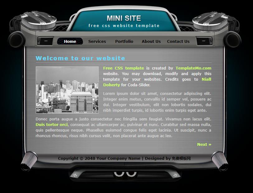 mini单页黑色的企业网站模板下载