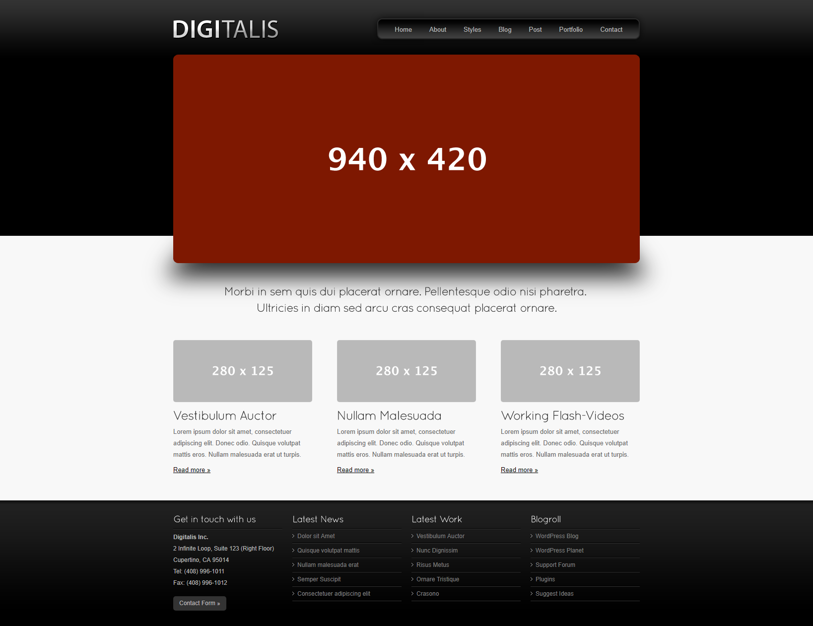 黑色简洁设计的博客主题网站模板下载