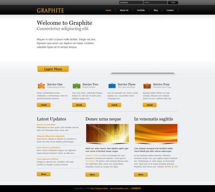 炫丽色彩效果的企业设计网站模板下载