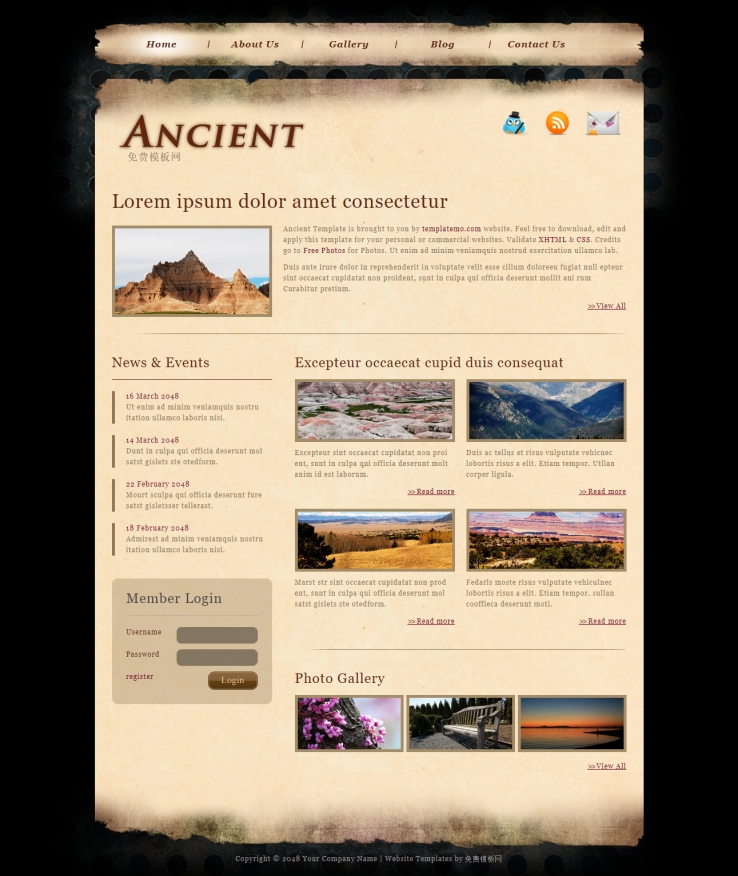 简洁精致效果的旅游企业网站模板下载
