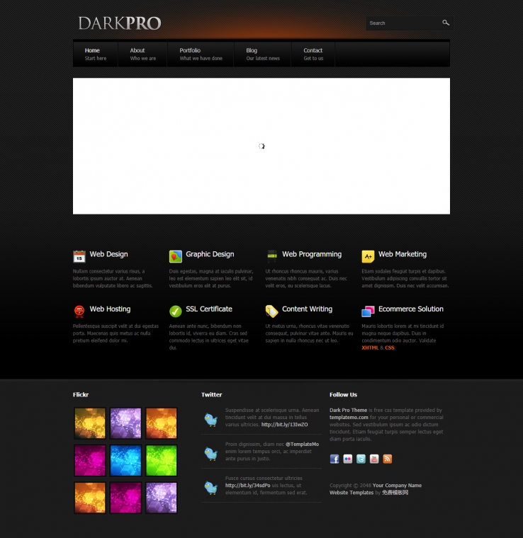 精致黑色酷炫的网站设计案例作品展示网站模板下载