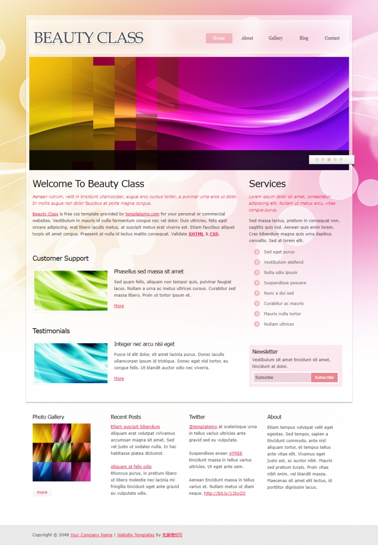 经典彩色色彩主题的设计网站模板下载