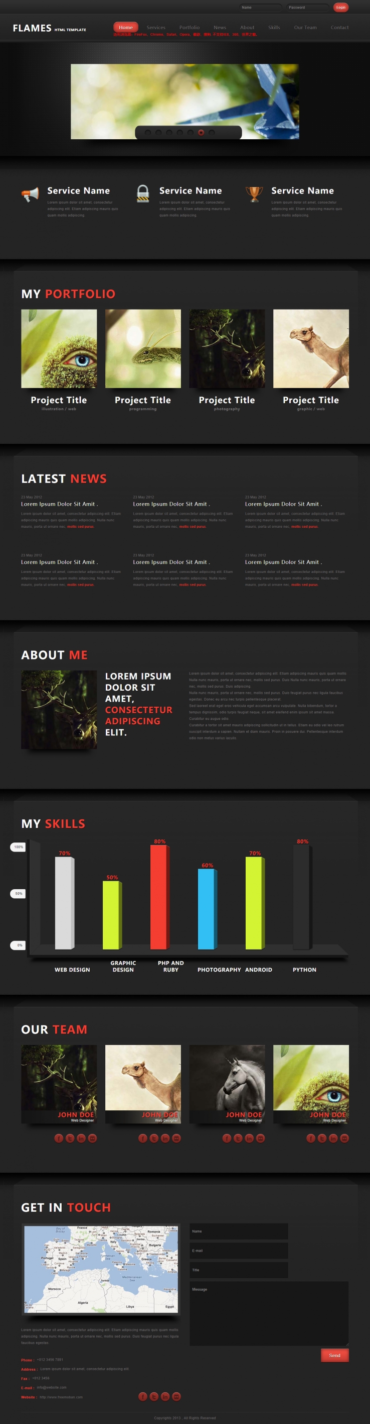 精致酷炫效果的动物园企业网站模板下载