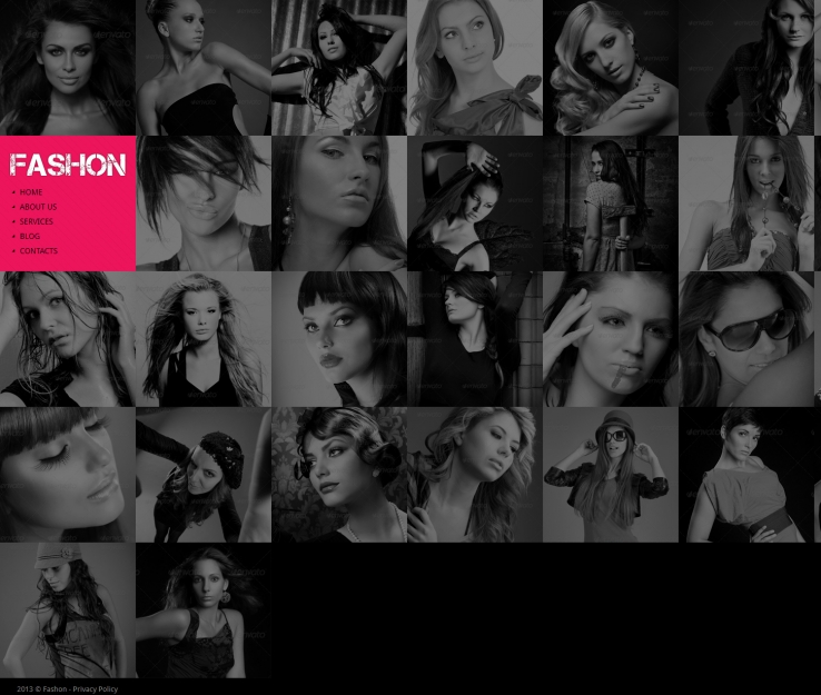 大气酷炫效果的欧美模特发型设计网站模板下载