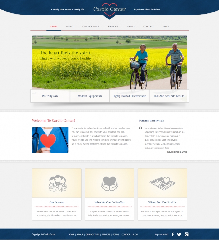 精致简洁漂亮的健康骑行网站模板下载