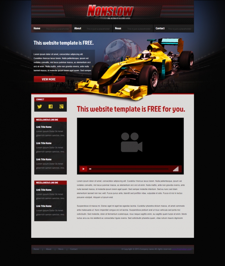 精致大气效果的F1赛车方程式网站模板下载