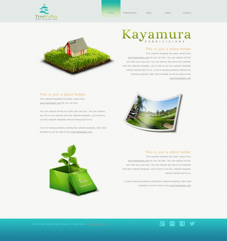 自然绿色效果的环保网站模板下载