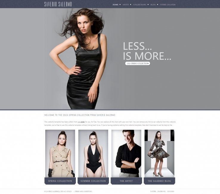 精致大气效果的服装模特造型网站模板下载