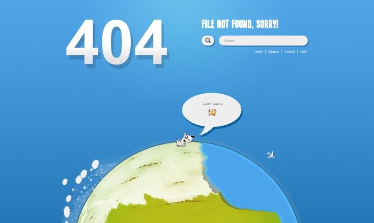 动态卡通创意效果的404页面模板下载