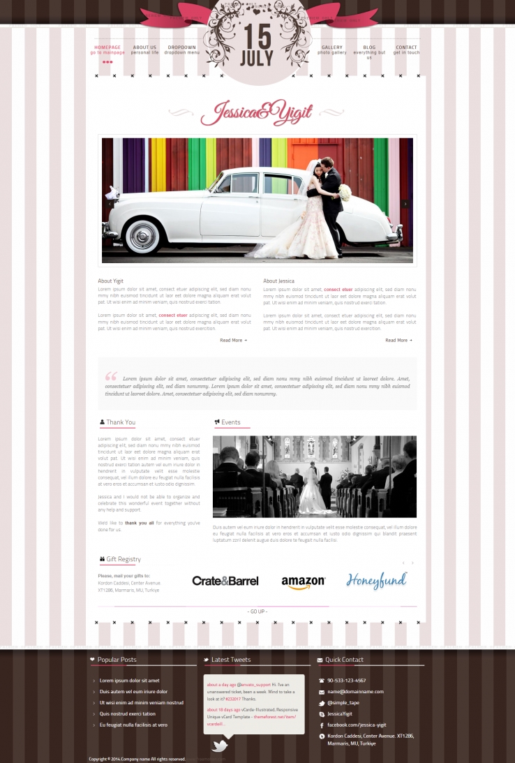 简洁精致效果的婚礼现场企业网站模板下载