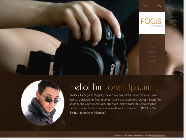 简洁精致效果的数码单反摄影师作品网站模板下载