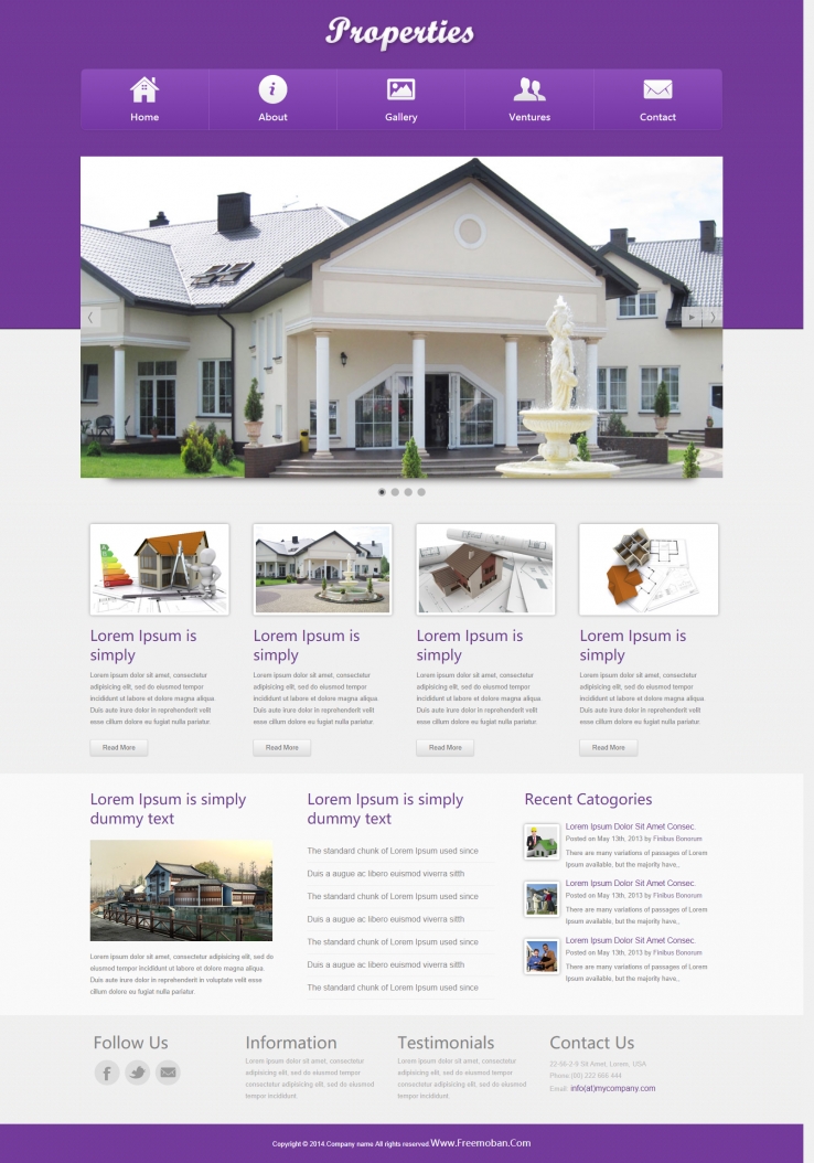 简洁精致大气的别墅设计主题网站模板下载