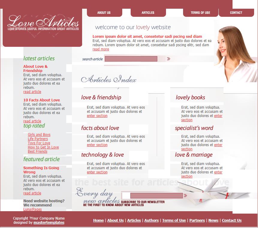 红色精致实用的爱情故事主题网站模板下载