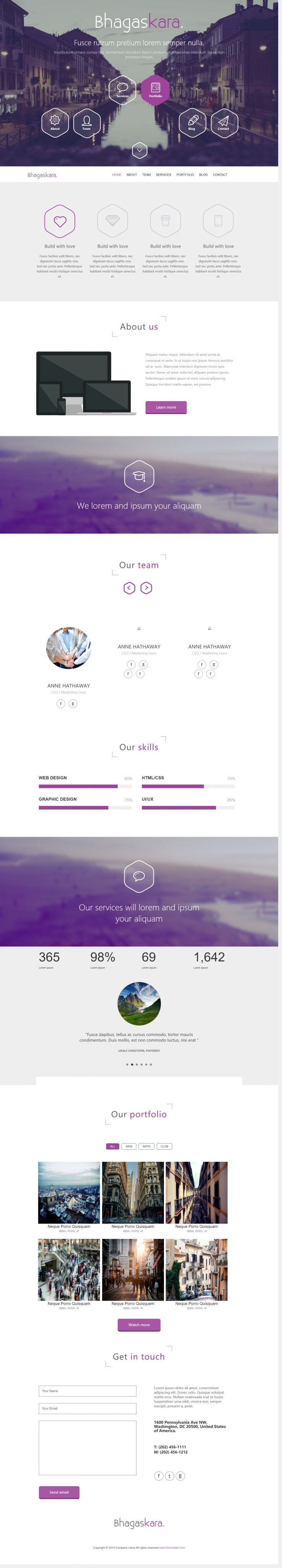 紫色精致效果的网站设计企业网站模板下载