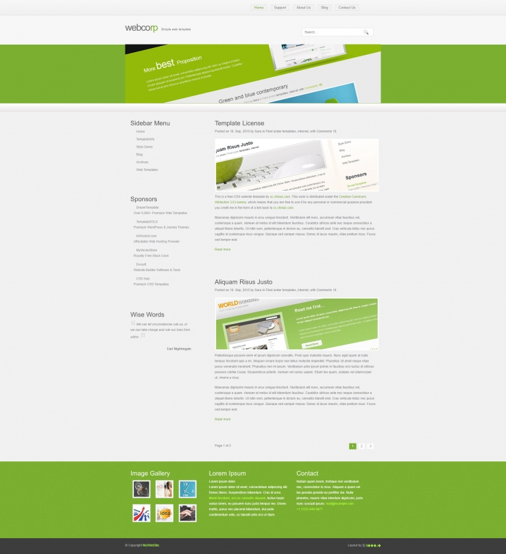 绿色简洁幽静的设计企业网站模板下载