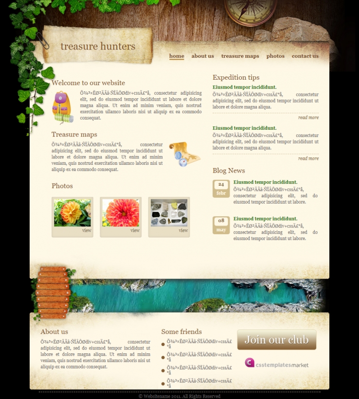 绿色花园效果的企业网站模板下载