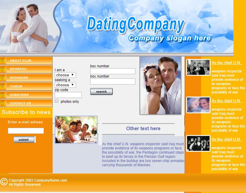 清新精致效果的婚礼企业整站模板下载