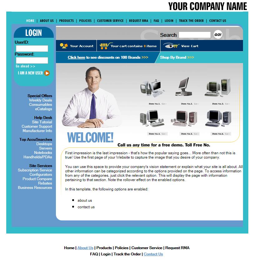 经典简洁效果的电脑主机网站模板下载