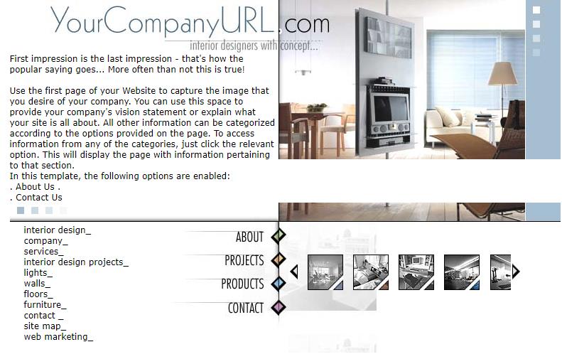简洁白色效果的家居设计企业网站模板下载