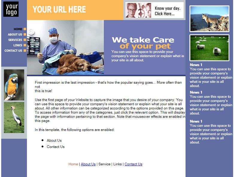 精致小巧蓝色的医院网站模板下载