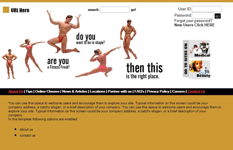 小巧棕色效果的健身网站模板下载