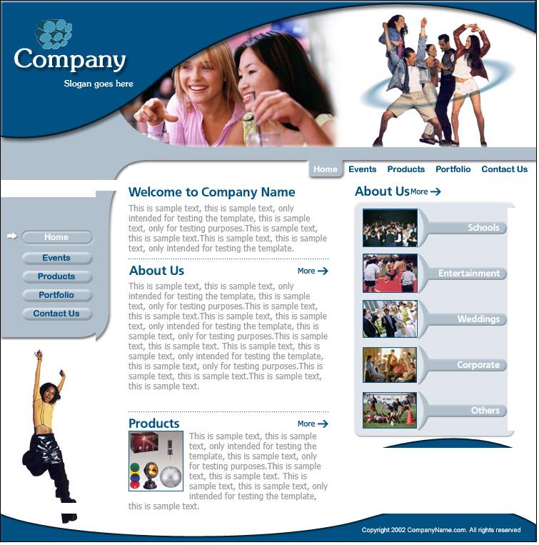 简洁实用风格的舞会企业网站模板下载