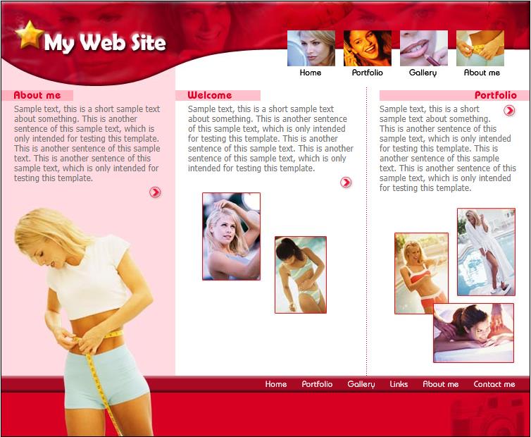 简洁红白效果的女性服装网站模板下载