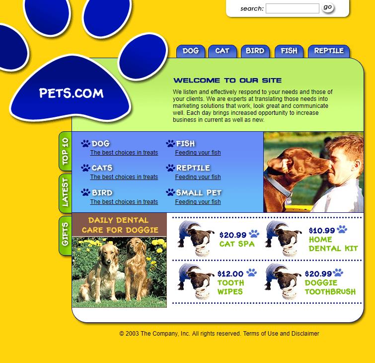 黄色精致创意的动物出售网站模板下载